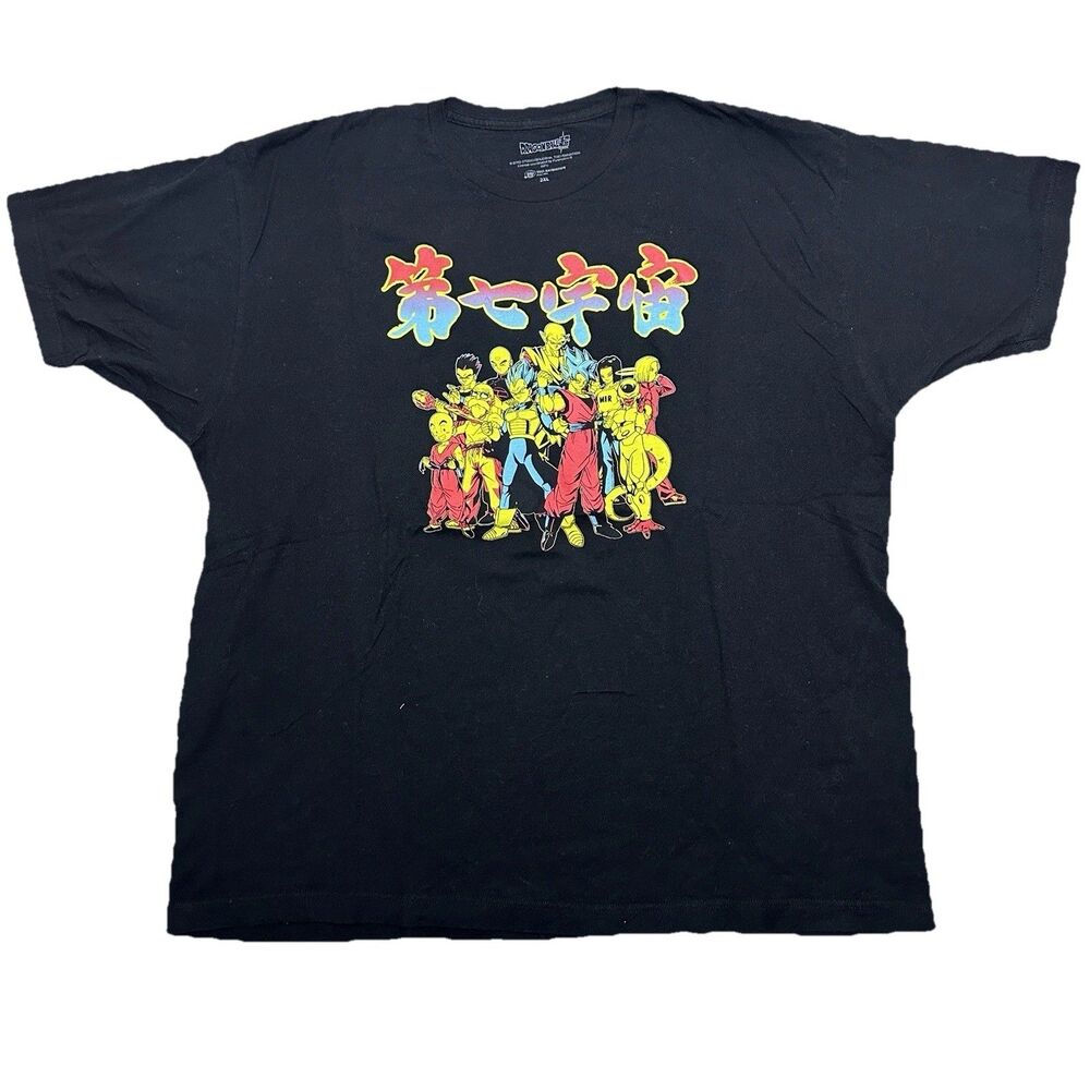 Dragon Ball Z Mens Super Anime‎ T-Shirt  2XL Black Graphic Tee Goku Vegeta Crew